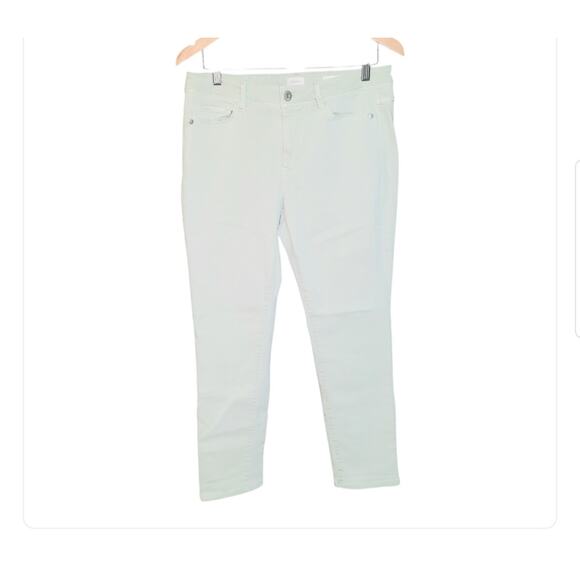 J. Jill Denim Womens Mint Green Authentic Fit 5 Pocket Slim Ankle Jeans Size 10 - Picture 1 of 7